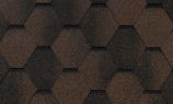 Гибкая черепица RoofShield коллекция Фемили Эко Лайт нарезка стандарт цвет коричневый с оттенением