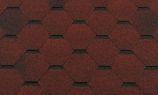 Гибкая черепица RoofShield коллекция Фемили Эко Лайт нарезка стандарт цвет красный с оттенением