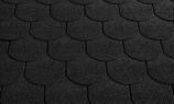Гибкая черепица RoofShield коллекция Фемили Эко Лайт нарезка готик цвет графитно-черный