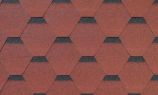Гибкая черепица RoofShield коллекция Фемили Лайт нарезка стандарт цвет красный с оттенением