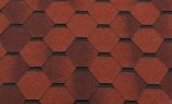 Гибкая черепица RoofShield коллекция классик нарезка стандарт цвет кирпично-красный антик