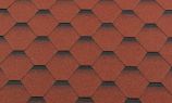 Гибкая черепица RoofShield коллекция классик нарезка стандарт цвет кирпично-красный с оттенением