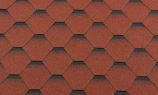 Гибкая черепица RoofShield коллекция премиум нарезка стандарт цвет кирпично-красный с оттенением