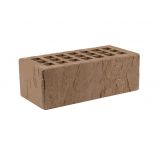 Кирпич керамический лицевой 1,4НФ полуторный цвет: темно-коричневый фактура 