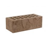 Кирпич керамический лицевой 1,4НФ полуторный цвет: темно-коричневый фактура скала ЖКЗ