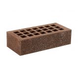 Кирпич керамический лицевой 1 нф одинарный цвет: темно-коричневый фактура пена-алмаз М150 ЖКЗ