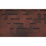 Гибкая черепица RoofShield коллекция Фемили Эко Лайт нарезка модерн цвет красный с оттенением