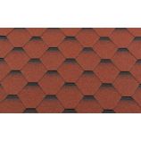 Гибкая черепица RoofShield коллекция премиум нарезка стандарт цвет кирпично-красный с оттенением