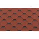 Гибкая черепица RoofShield коллекция классик нарезка стандарт цвет кирпично-красный с оттенением