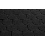 Гибкая черепица RoofShield коллекция Фемили Эко Лайт нарезка готик цвет графитно-черный