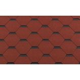 Гибкая черепица RoofShield коллекция классик нарезка стандарт цвет красный с оттенением