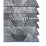 Тротуарная плитка Поревит Коллекция Гладкий колормикс Трапеция, 80 мм, Антрацит